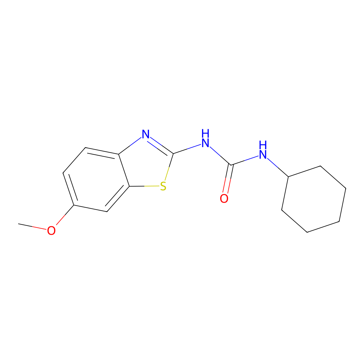 1-Cyclohexyl-3-(6-methoxy-1,3-benzothiazol-2-yl)urea molecular structure, CAS 26135-35-3