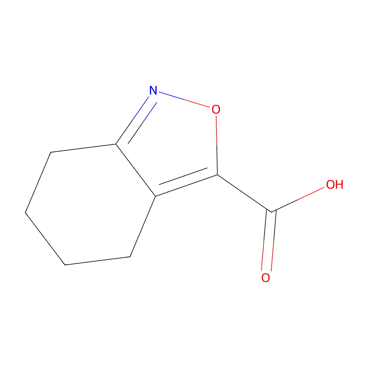 4,5,6,7-Tetrahydro-2,1-benzoxazole-3-carboxylic acid molecular structure, CAS 261350-47-4