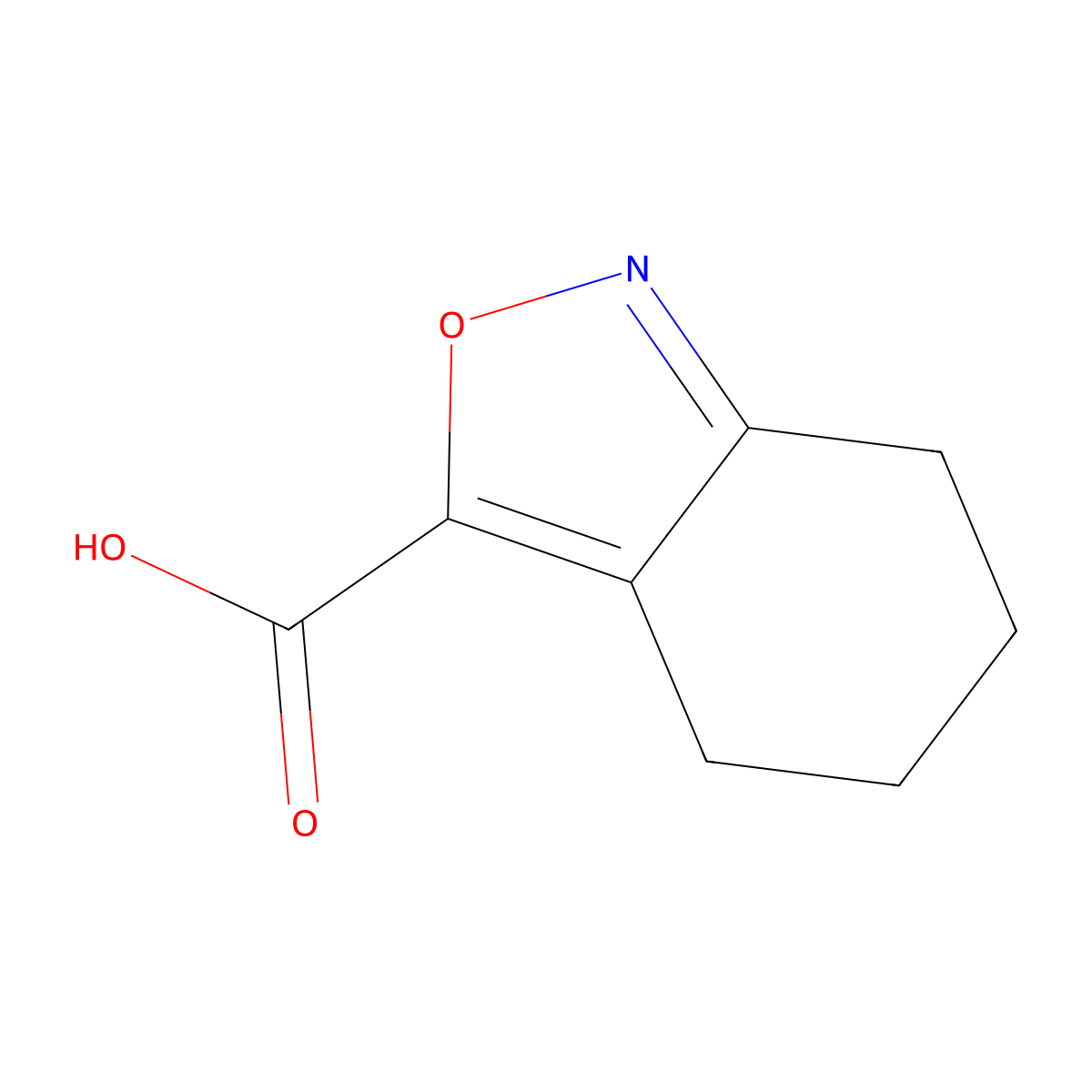 4,5,6,7-Tetrahydro-2,1-benzoxazole-3-carboxylic acid molecular structure, CAS 261350-47-4