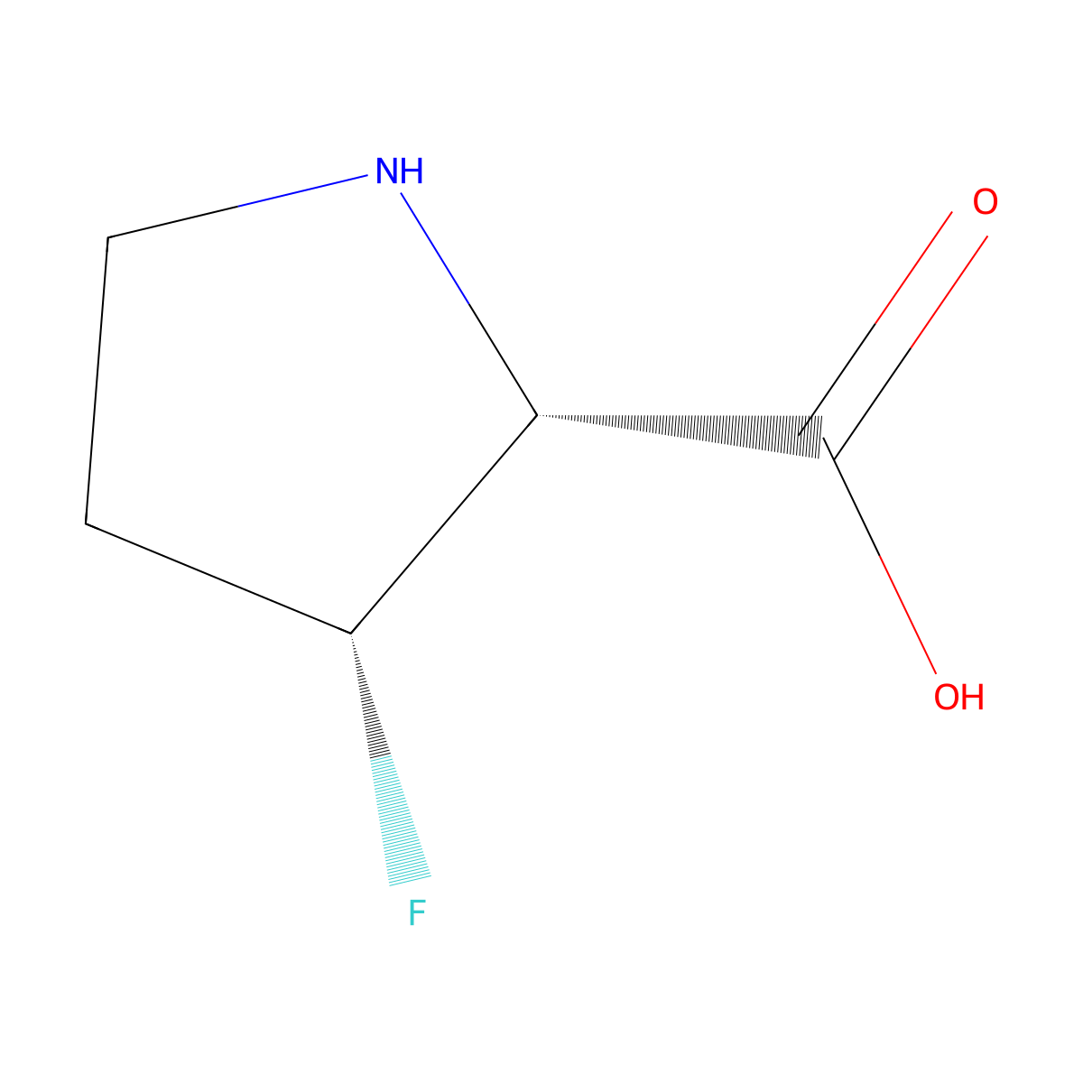 (2R,3R)-3-Fluoropyrrolidine-2-carboxylic acid molecular structure, CAS 261350-69-0