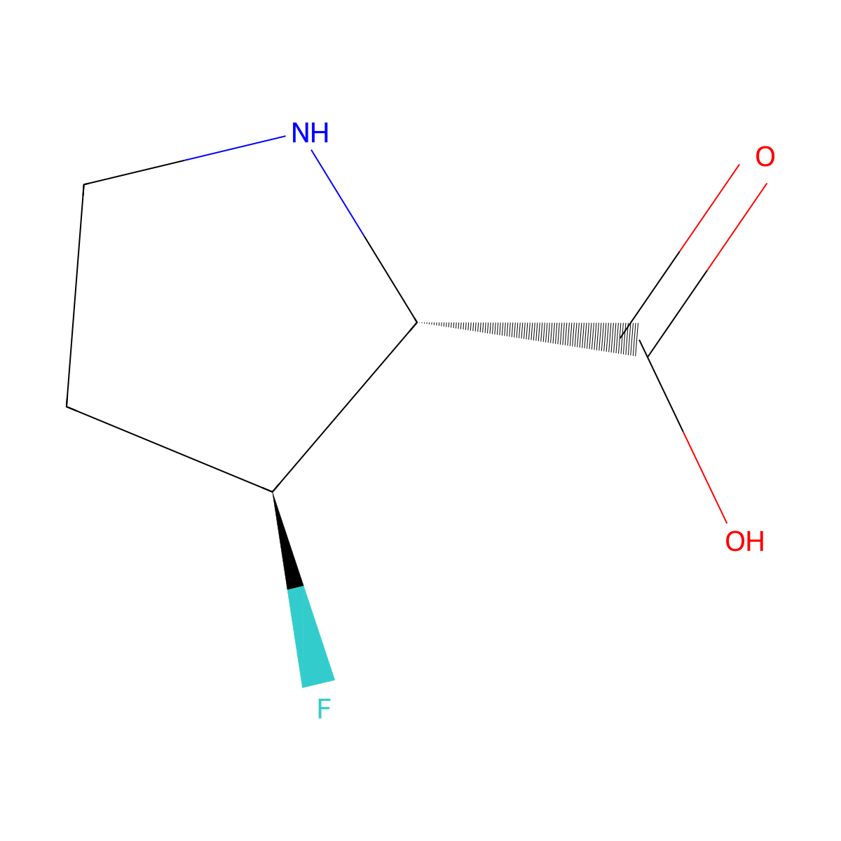 (2R,3S)-3-Fluoropyrrolidine-2-carboxylic acid molecular structure, CAS 261350-70-3