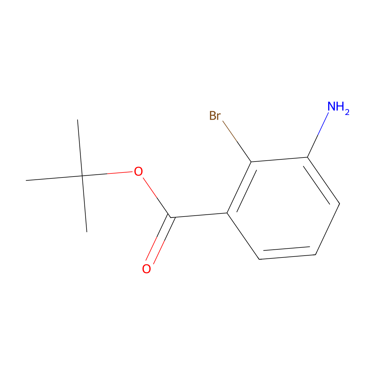 Tert-butyl 3-amino-2-bromobenzoate molecular structure, CAS 261351-25-1