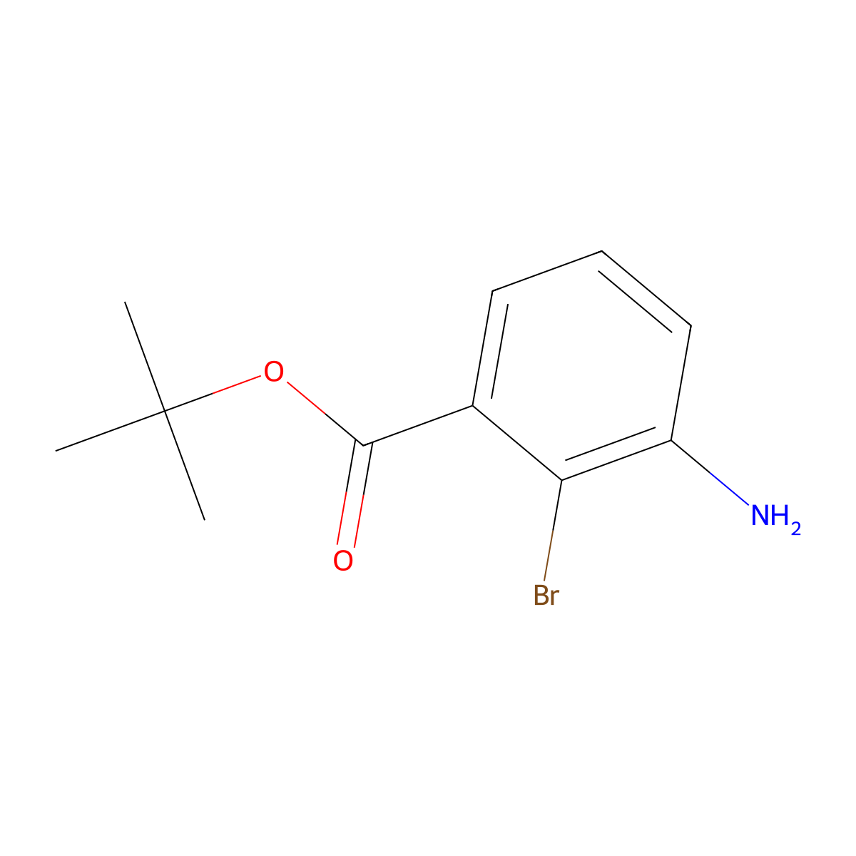 Tert-butyl 3-amino-2-bromobenzoate molecular structure, CAS 261351-25-1