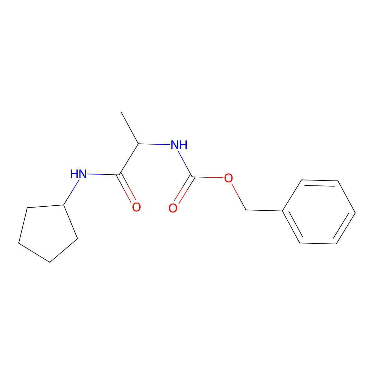 Benzyl N-[(1S)-1-(cyclopentylcarbamoyl)ethyl]carbamate molecular structure, CAS 261354-87-4