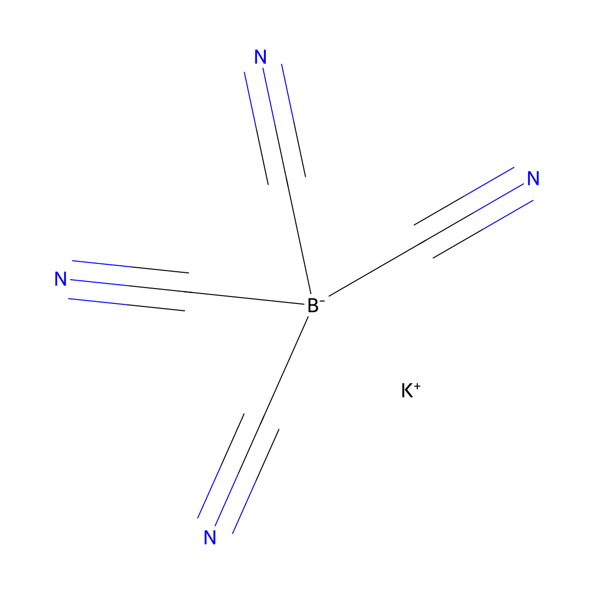 Potassium Tetracyanoborate molecular structure, CAS 261356-49-4