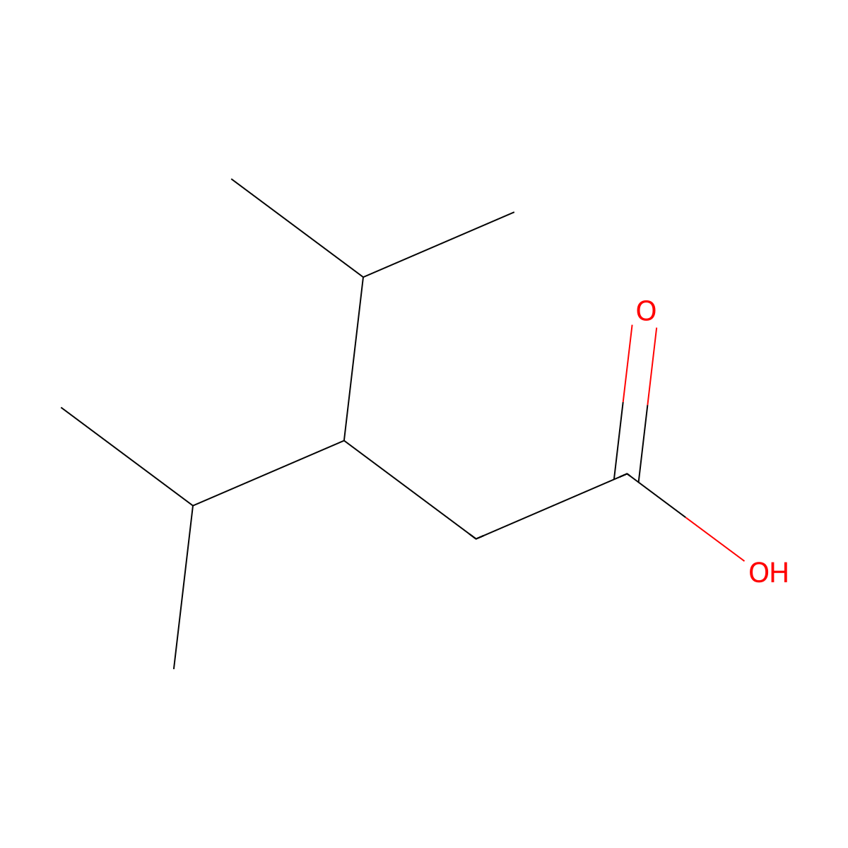 4-Methyl-3-(propan-2-yl)pentanoic acid molecular structure, CAS 261356-88-1