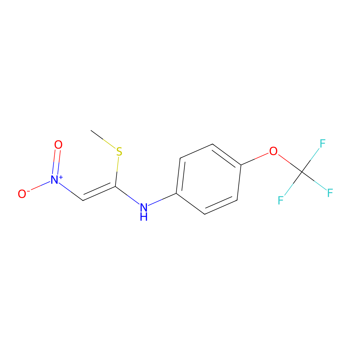 N-[1-(methylsulfanyl)-2-nitrovinyl]-4-(trifluoromethoxy)aniline molecular structure, CAS 261360-25-2
