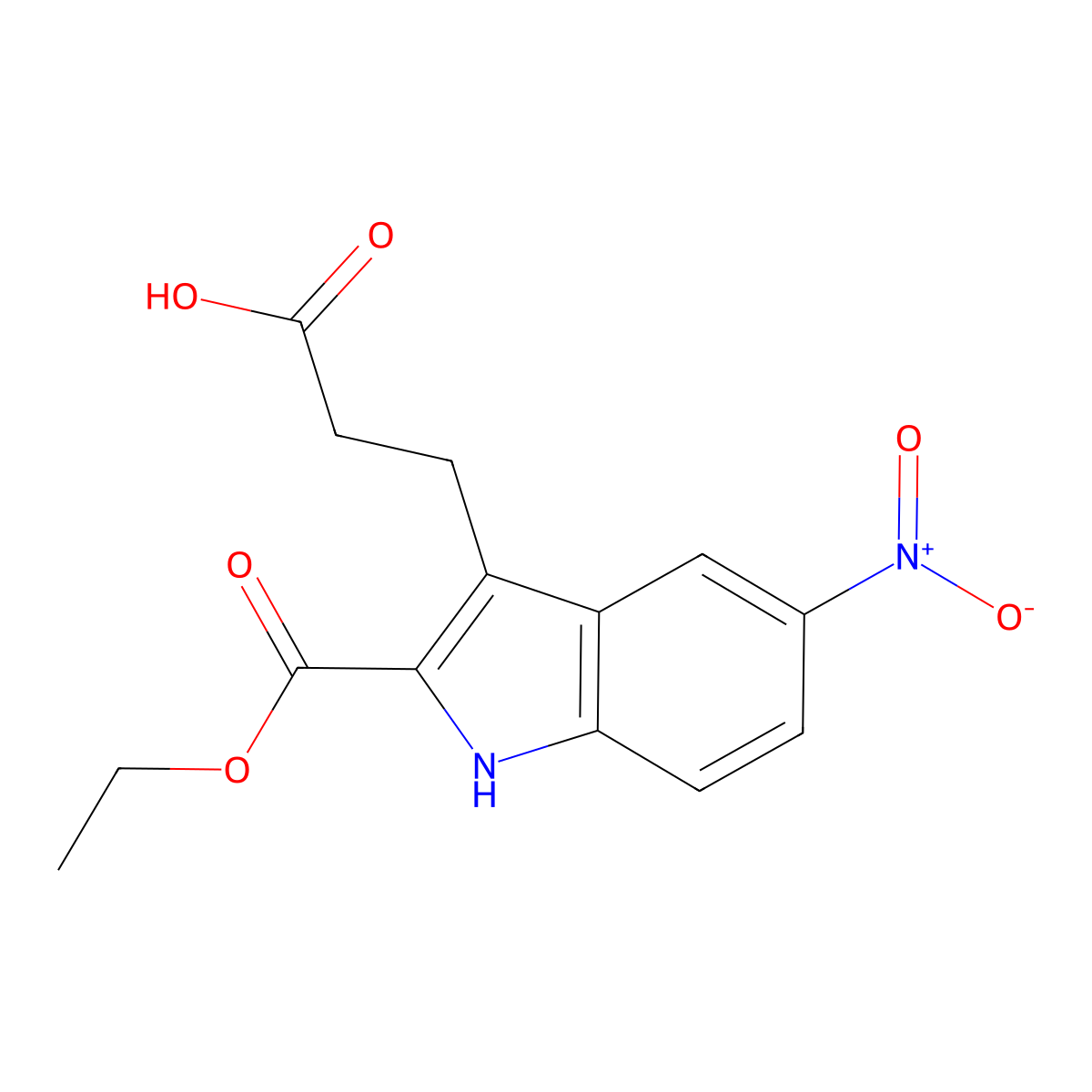 2-(Ethoxycarbonyl)-5-nitro-1H-indole-3-propanoic acid molecular structure, CAS 261363-54-6