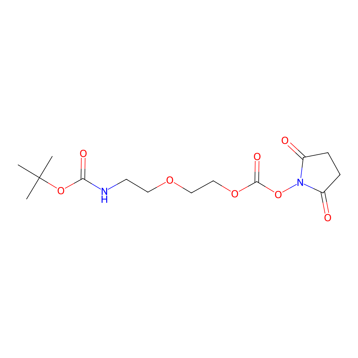 Tert-butyl (2-(2-((((2,5-dioxopyrrolidin-1-YL)oxy)carbonyl)oxy)ethoxy)ethyl)carbamate molecular structure, CAS 261364-63-0