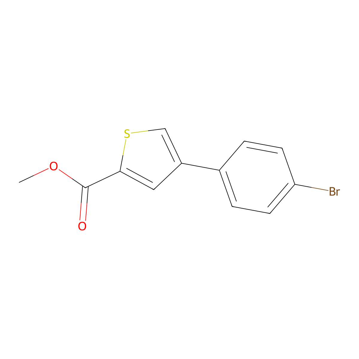 Methyl 4-(4-bromophenyl)thiophene-2-carboxylate molecular structure, CAS 26137-07-5