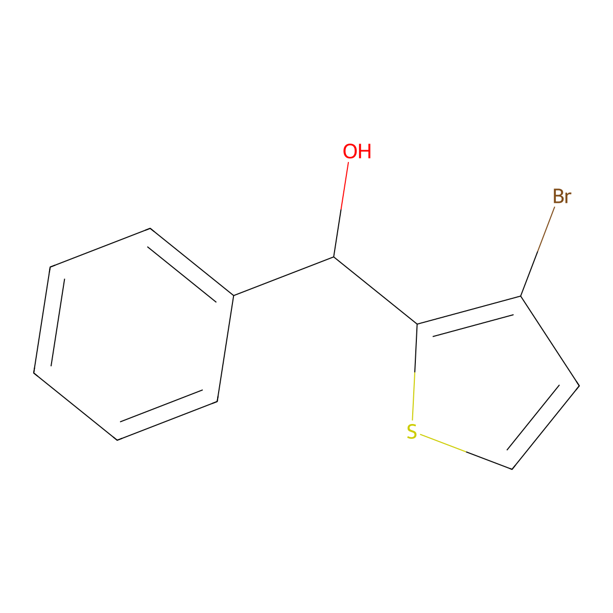 (3-Bromothiophen-2-yl)(phenyl)methanol molecular structure, CAS 26137-09-7