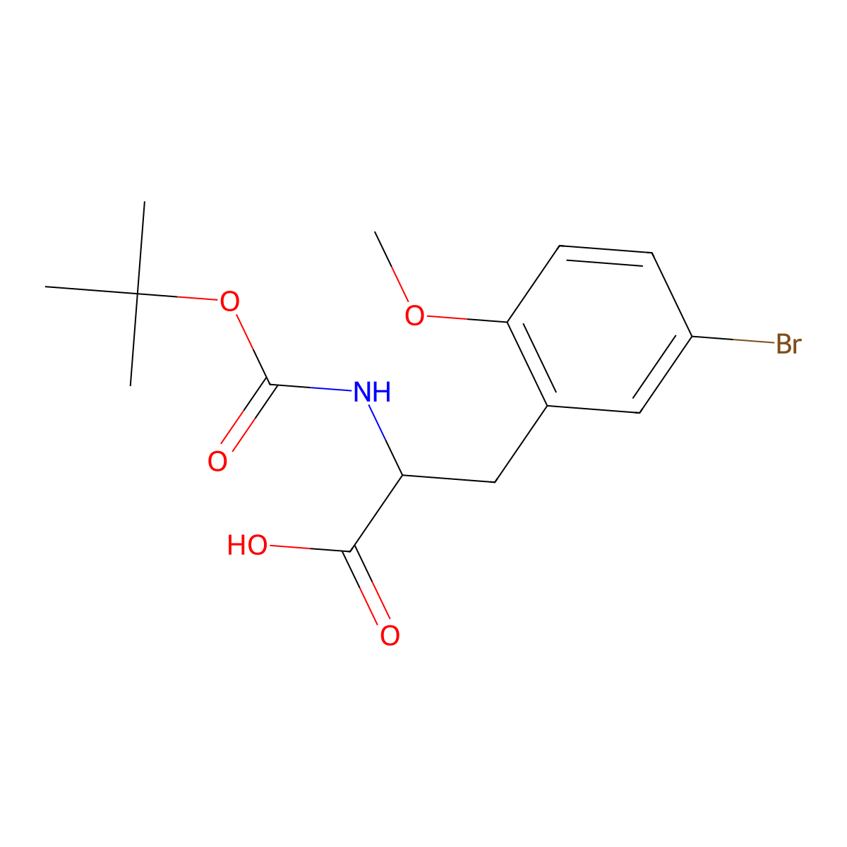 Boc-5-bromo-2-methoxy-D-phenylalanine molecular structure, CAS 261380-17-0