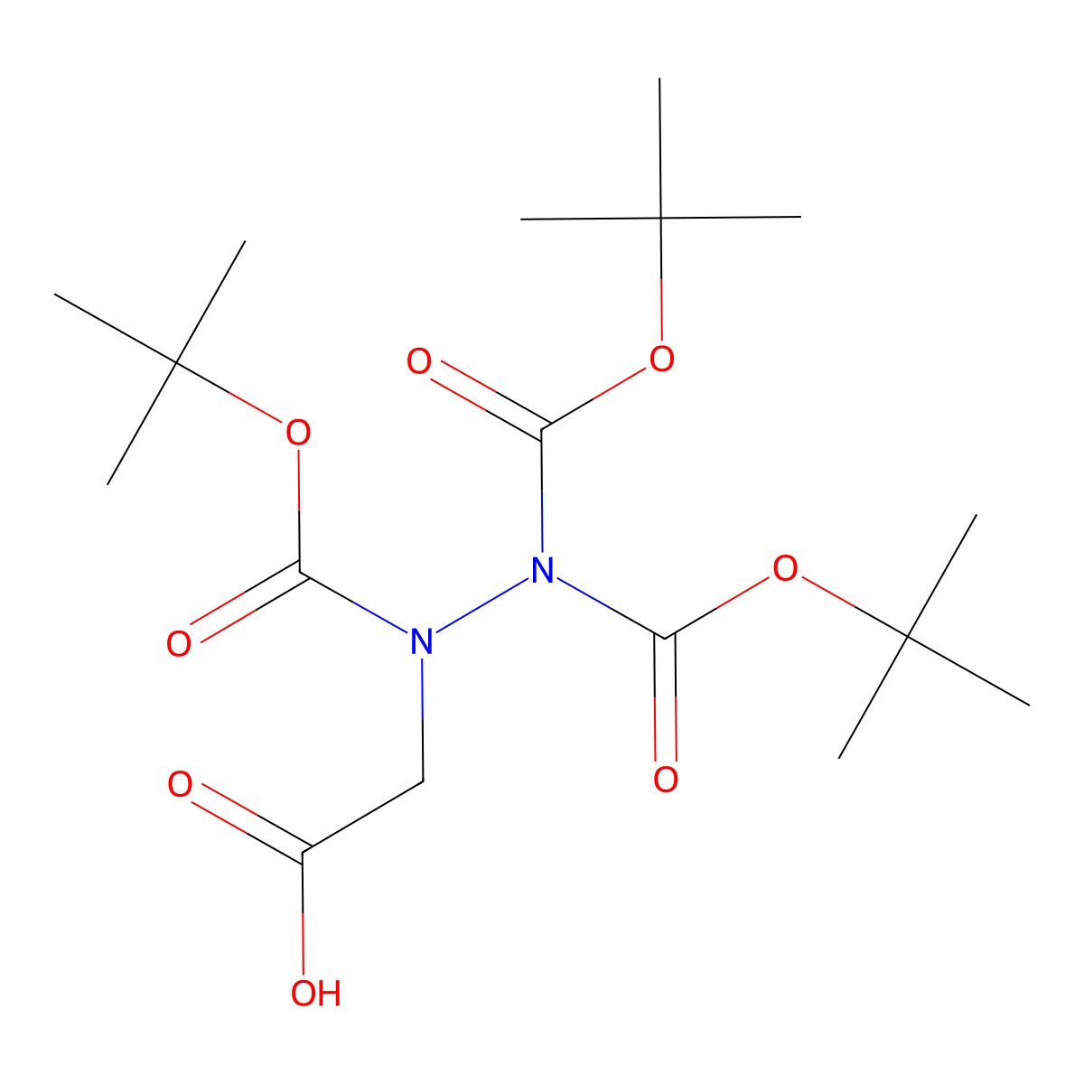 Tri-Boc-hydrazinoacetic acid molecular structure, CAS 261380-41-0