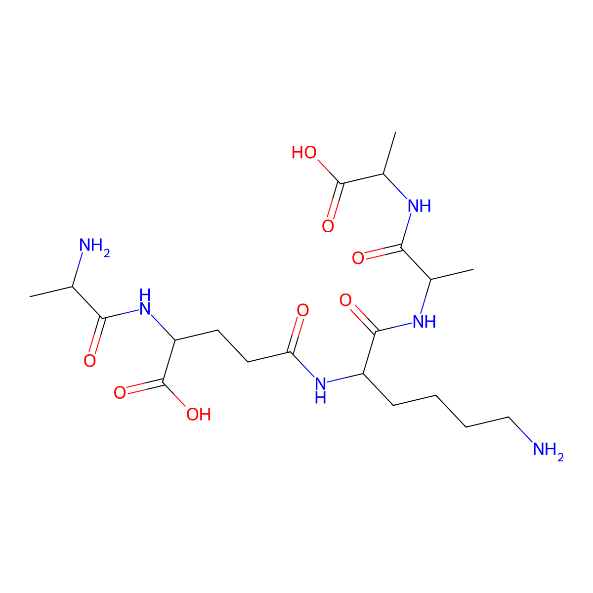 Peptidoglycan pentapeptide molecular structure, CAS 2614-55-3