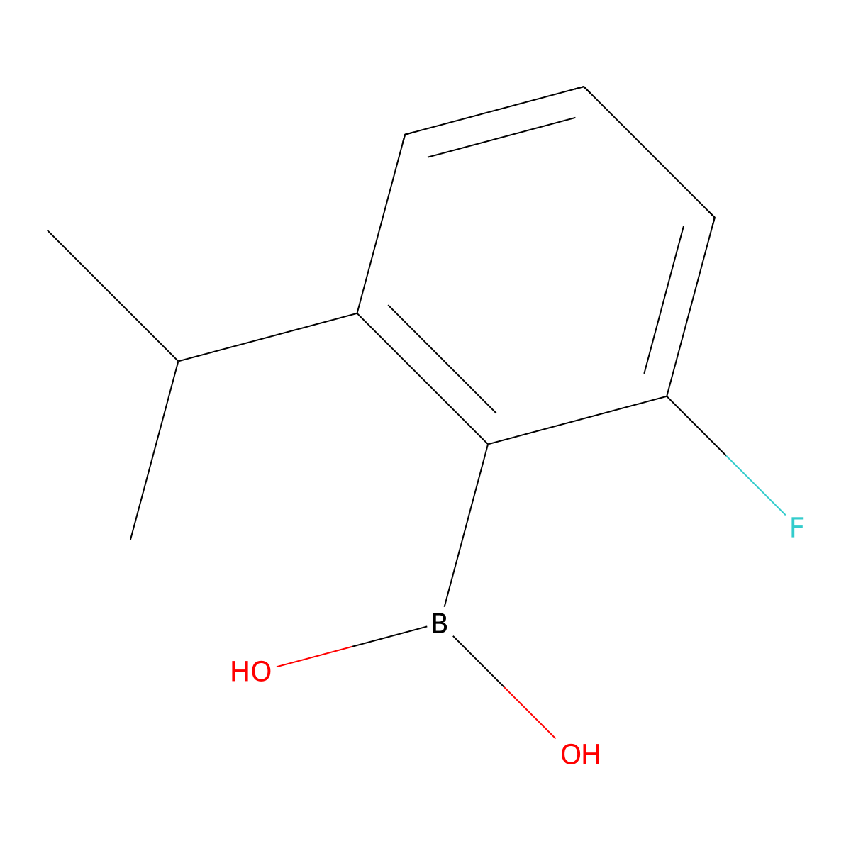 [2-Fluoro-6-(propan-2-yl)phenyl]boronic acid molecular structure, CAS 2614261-34-4