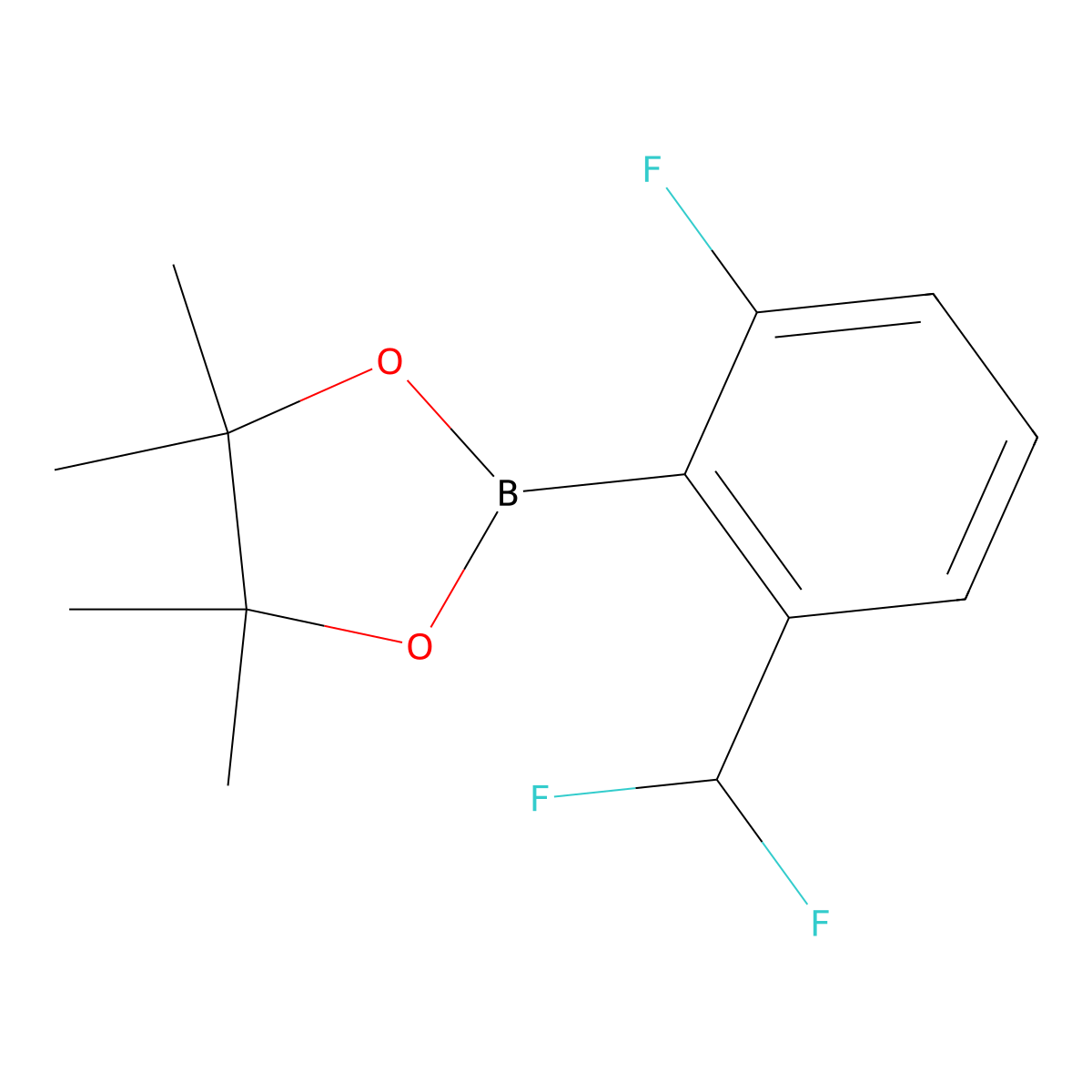2-(2-(Difluoromethyl)-6-fluorophenyl)-4,4,5,5-tetramethyl-1,3,2-dioxaborolane molecular structure, CAS 2614261-45-7