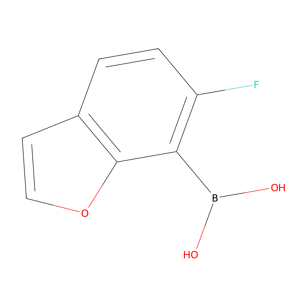 (6-Fluoro-1-benzofuran-7-yl)boronic acid molecular structure, CAS 2614261-96-8
