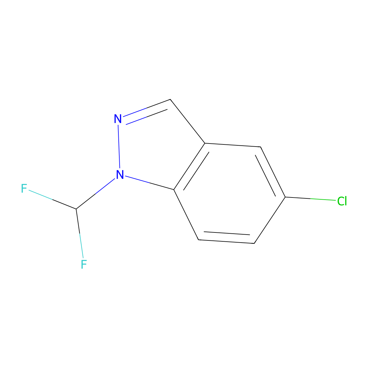 5-Chloro-1-(difluoromethyl)-1H-indazole molecular structure, CAS 2614306-42-0