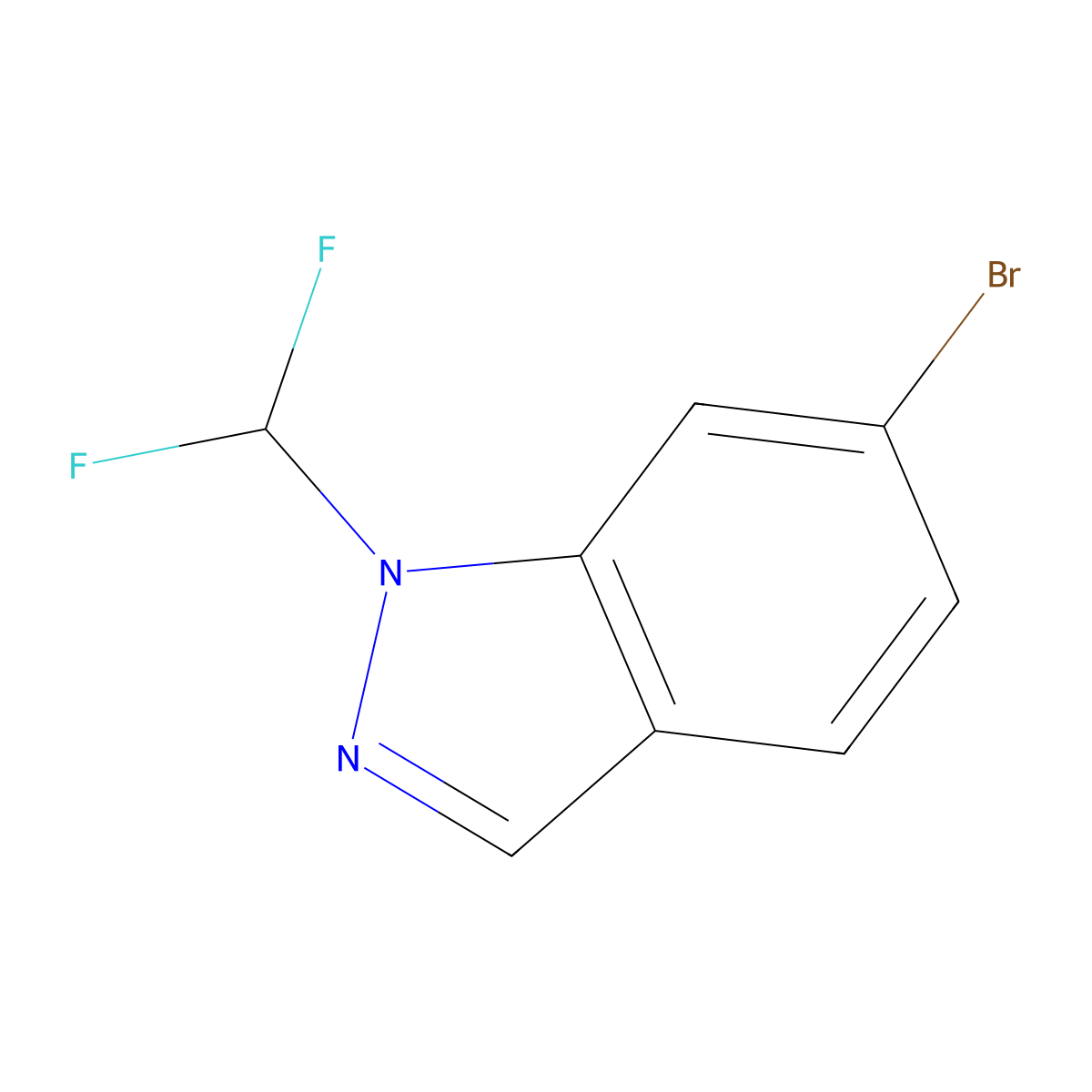 6-bromo-1-(difluoromethyl)-1H-indazole molecular structure, CAS 2614306-56-6