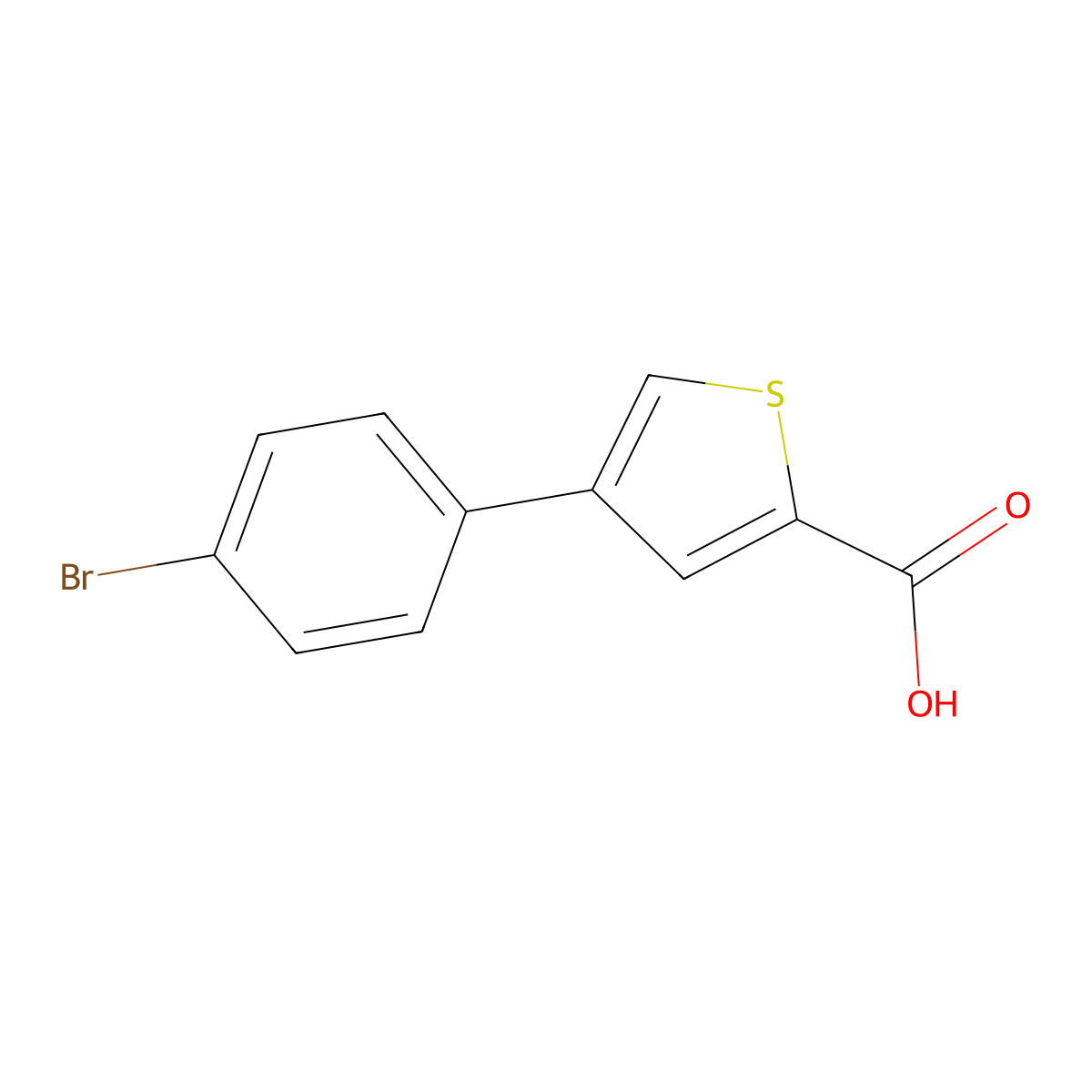 4-(4-Bromophenyl)thiophene-2-carboxylic acid molecular structure, CAS 26145-14-2