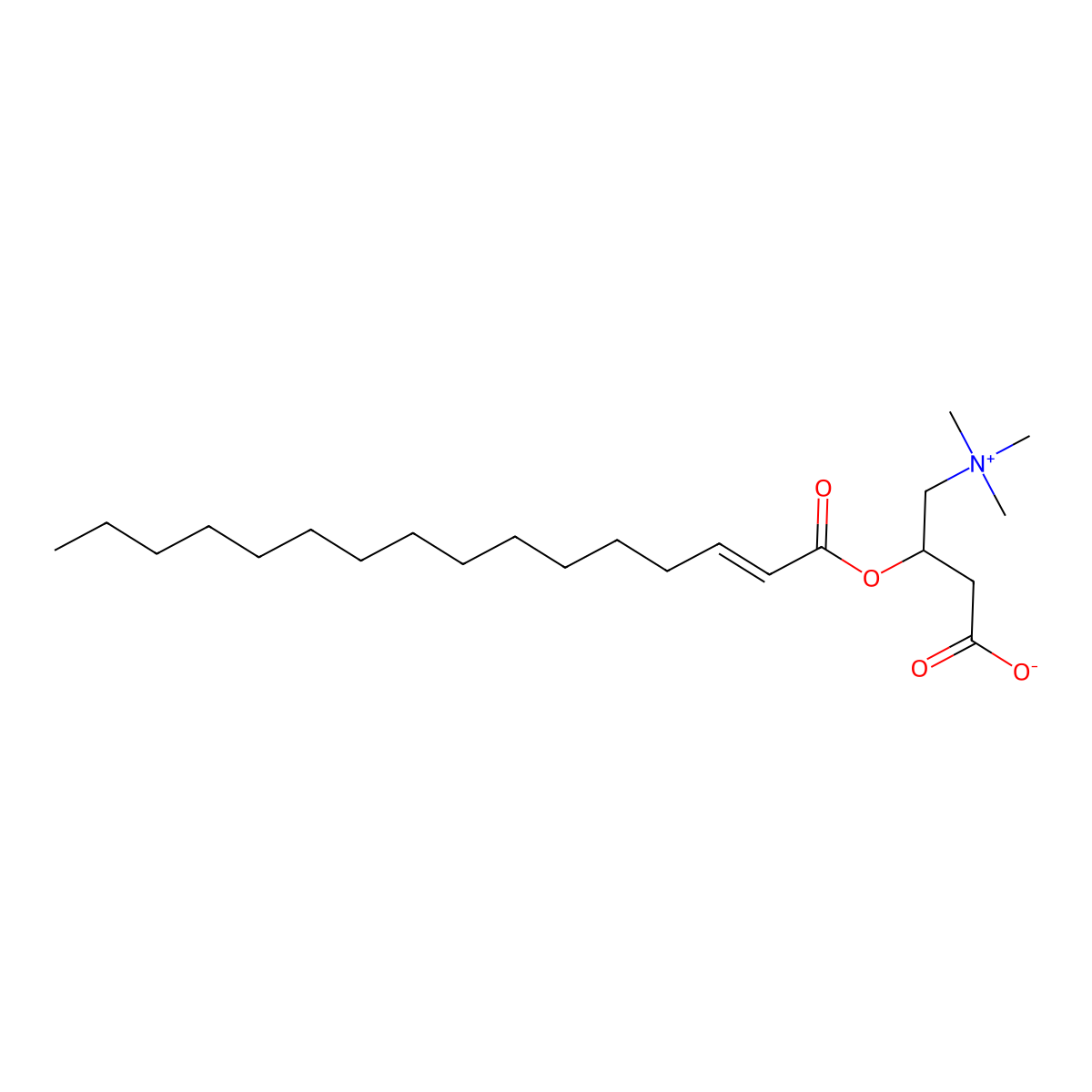 trans-2-Hexadecenoyl-L-carnitine molecular structure, CAS 26145-55-1