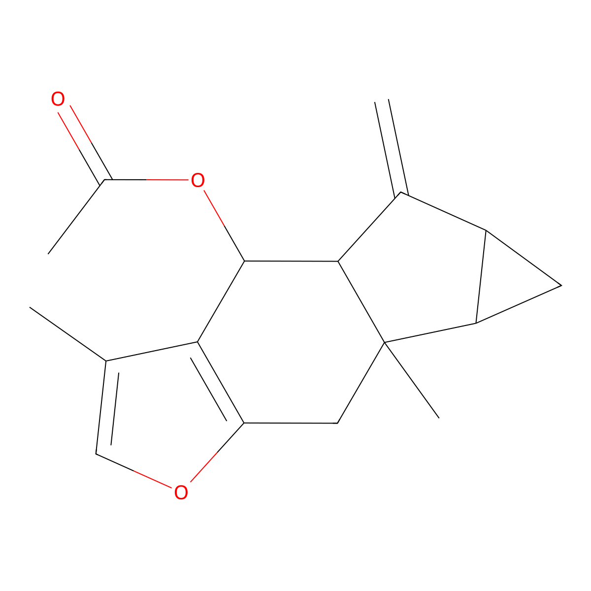Linderene acetate molecular structure, CAS 26146-28-1