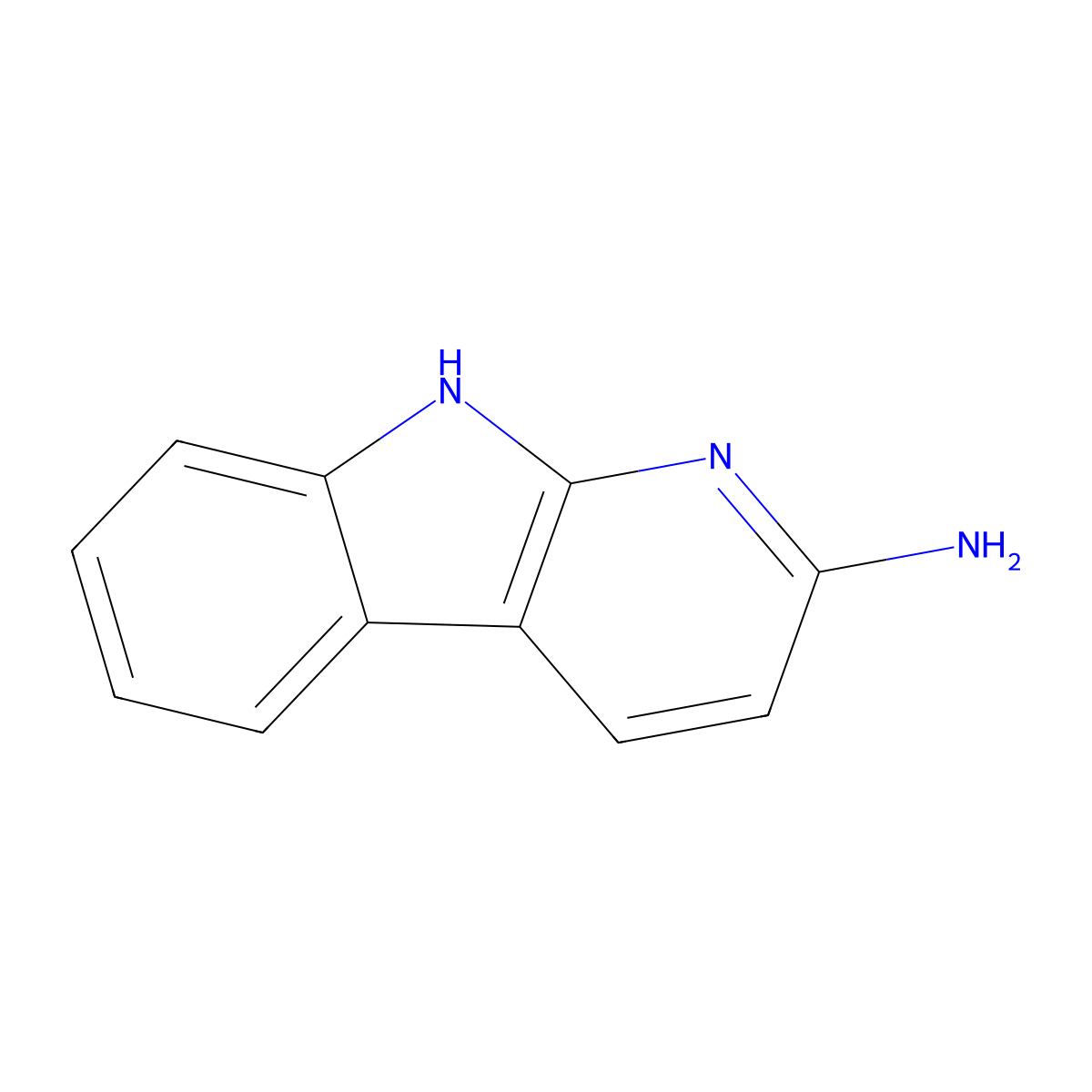 2-Amino-9H-pyrido(2,3-b)indole molecular structure, CAS 26148-68-5