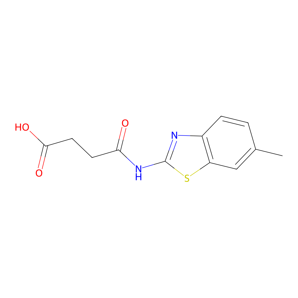 4-((6-Methylbenzo[d]thiazol-2-yl)amino)-4-oxobutanoic acid molecular structure, CAS 261505-37-7