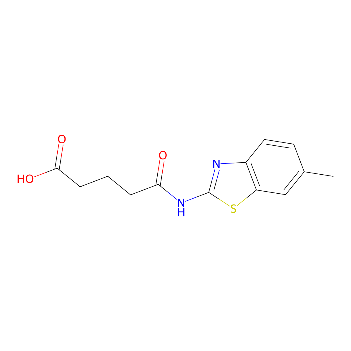 5-[(6-Methyl-2-benzothiazolyl)amino]-5-oxopentanoic acid molecular structure, CAS 261505-38-8