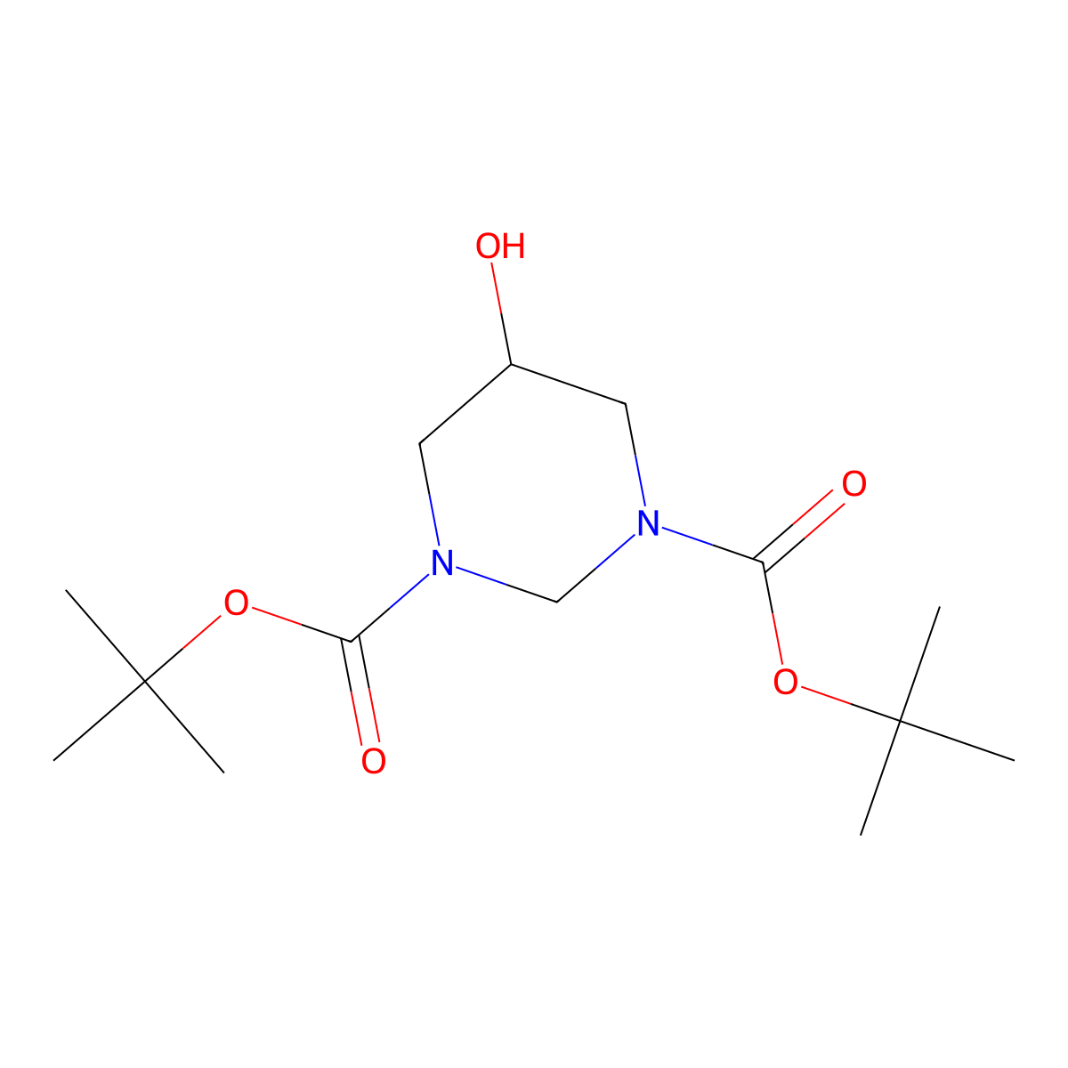 DI-Tert-butyl 5-hydroxydihydropyrimidine-1,3(2H,4H)-dicarboxylate molecular structure, CAS 261507-84-0