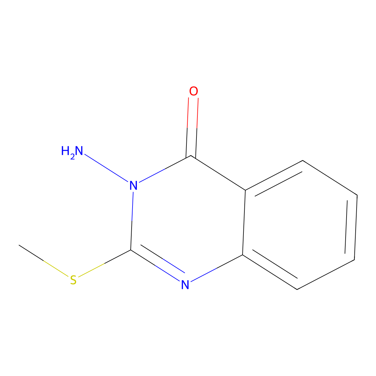 3-amino-2-(methylthio)quinazolin-4(3H)-one molecular structure, CAS 261509-54-0