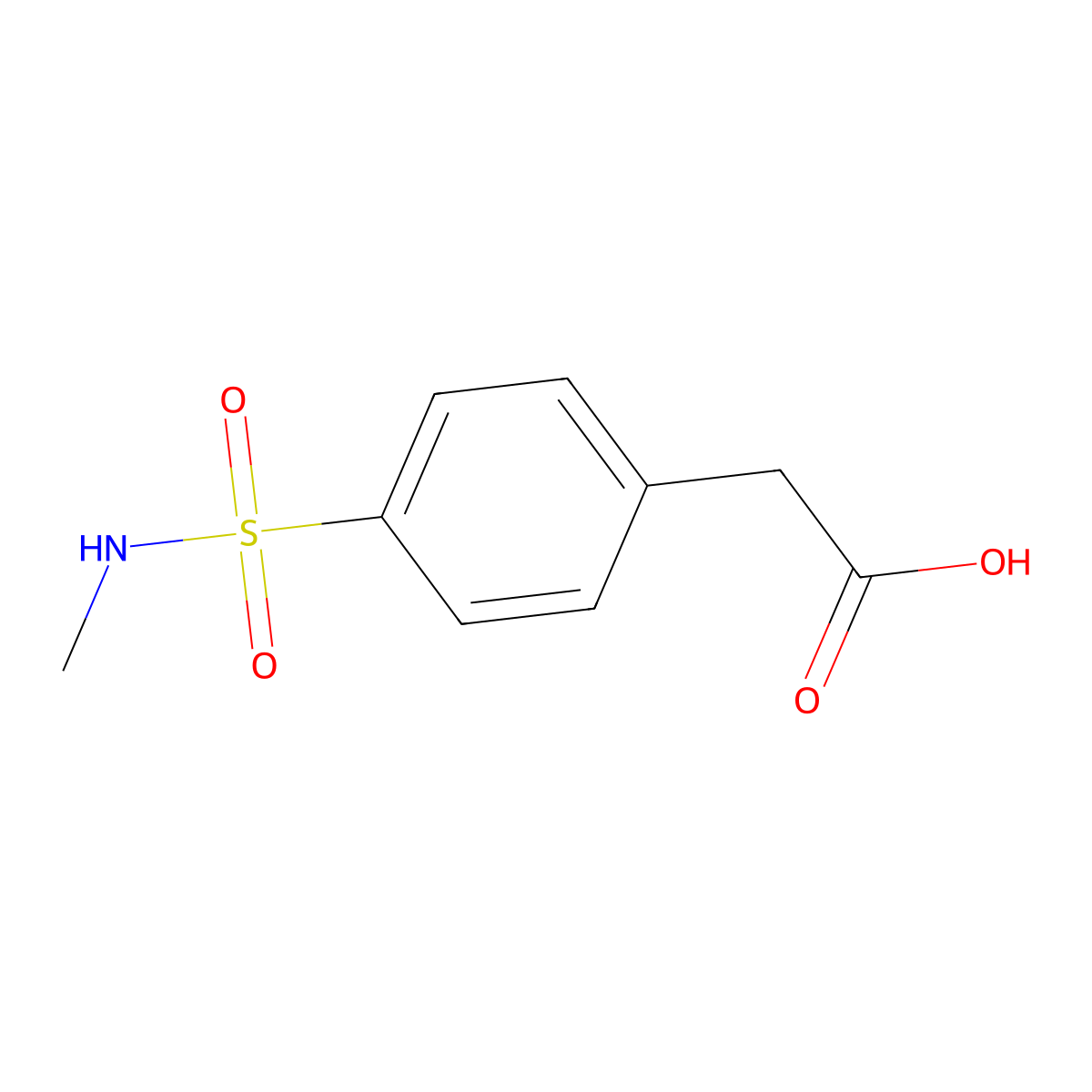 2-[4-(Methylsulfamoyl)phenyl]acetic acid molecular structure, CAS 261524-34-9