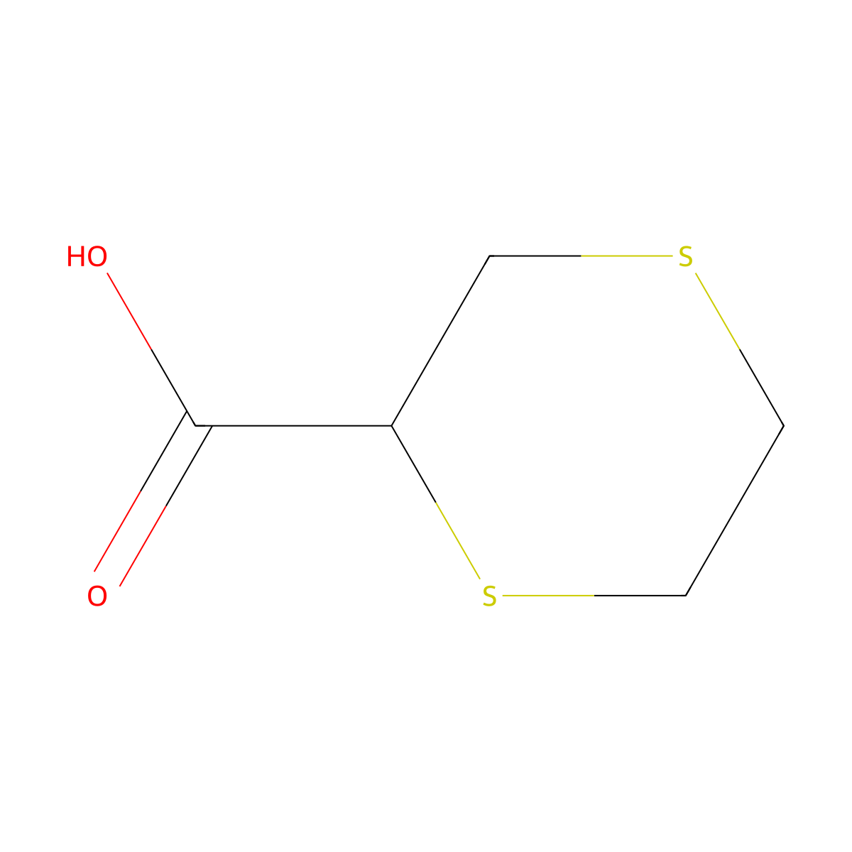 1,4-Dithiane-2-carboxylic acid molecular structure, CAS 261525-42-2