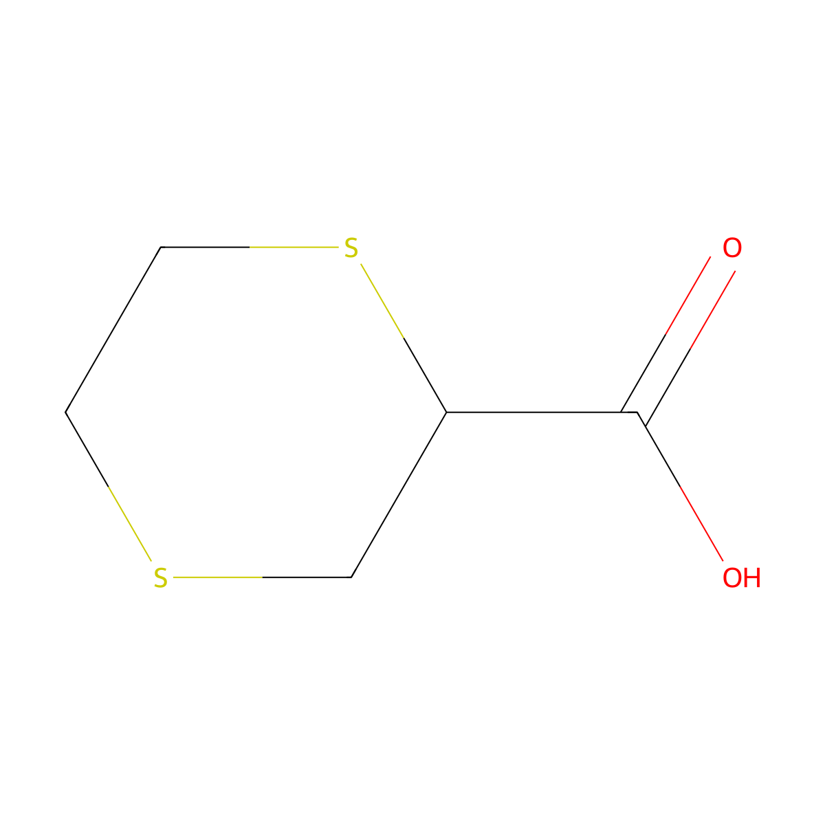 1,4-Dithiane-2-carboxylic acid molecular structure, CAS 261525-42-2