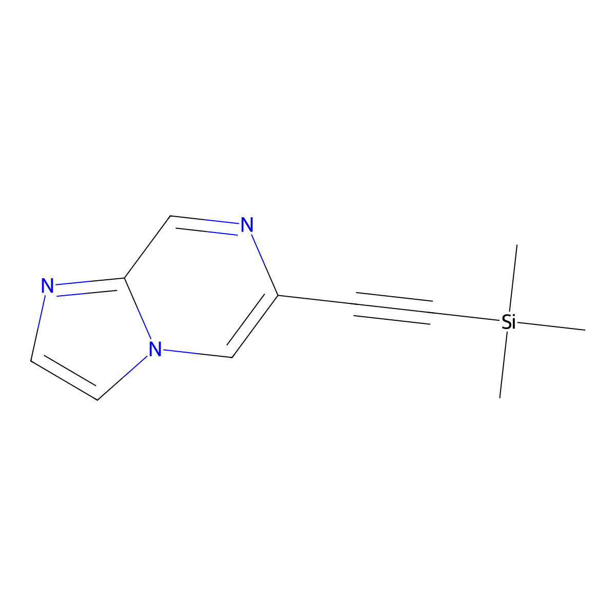 6-((Trimethylsilyl)ethynyl)imidazo[1,2-a]pyrazine molecular structure, CAS 2615260-84-7