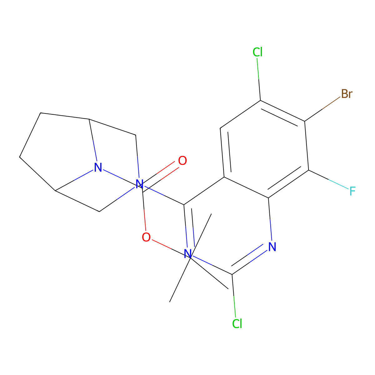 Tert-butyl 3-(7-bromo-2,6-dichloro-8-fluoroquinazolin-4-YL)-3,8-diazabicyclo[3.2.1]octane-8-carboxylate molecular structure, CAS 2615268-63-6