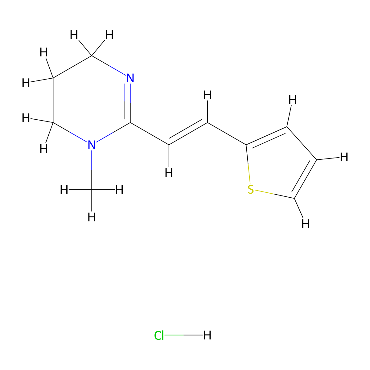 Pyrantel hydrochloride molecular structure, CAS 26155-20-4