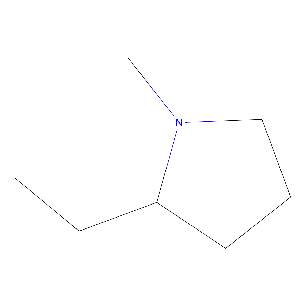 2-Ethyl-1-methylpyrrolidine molecular structure, CAS 26158-82-7