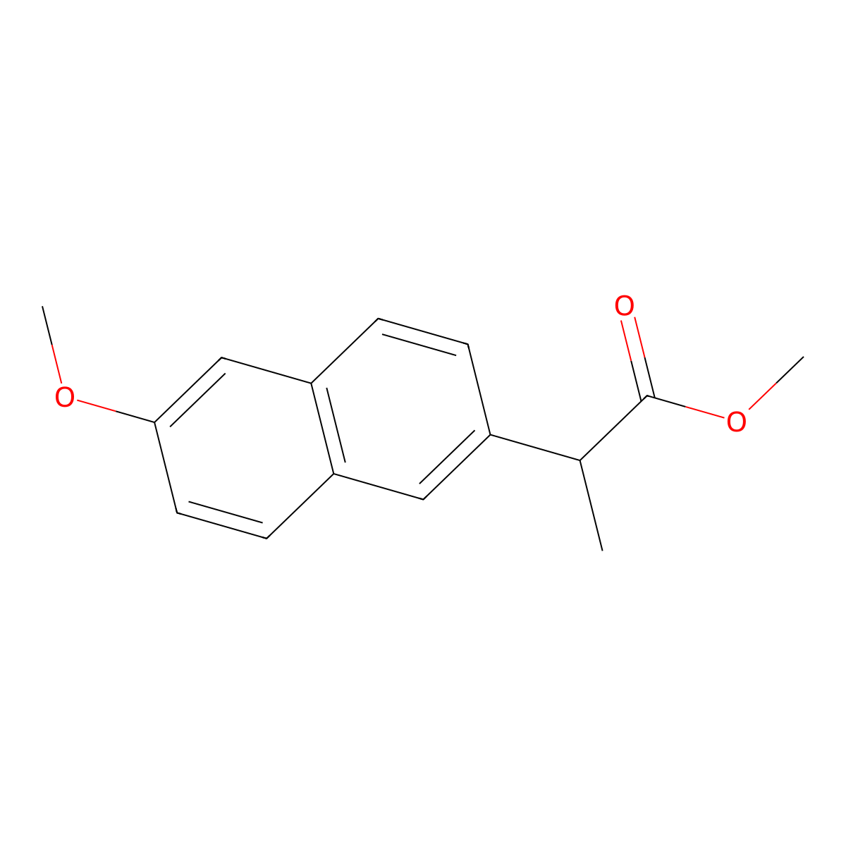 Naproxen methyl ester molecular structure, CAS 26159-35-3