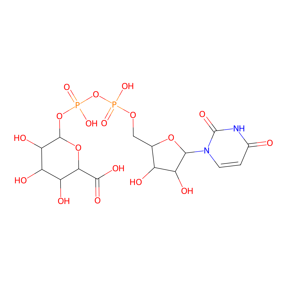 Udp-glucuronic acid molecular structure, CAS 2616-64-0