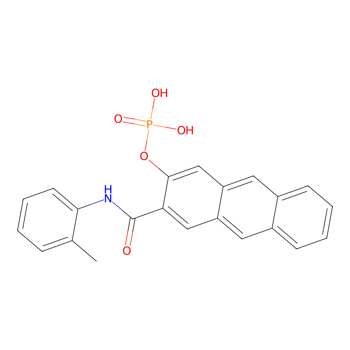 Naphthol as-gr phosphate molecular structure, CAS 2616-73-1