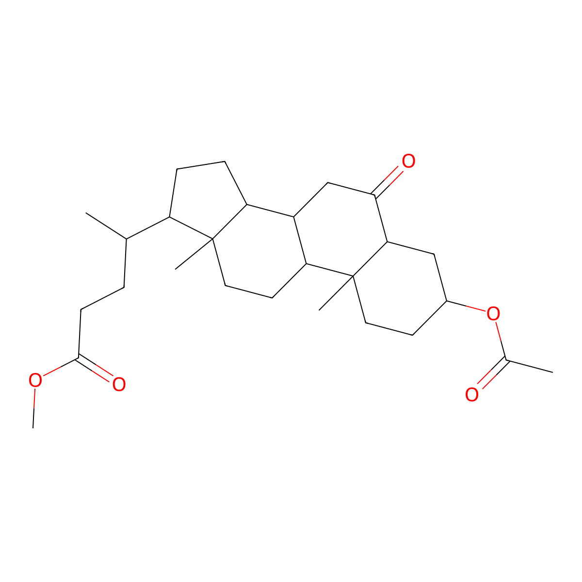 3-alpha-Hydroxy-6-oxo-5-alpha-cholan-24-oic acid methyl ester 3-acetate molecular structure, CAS 2616-79-7