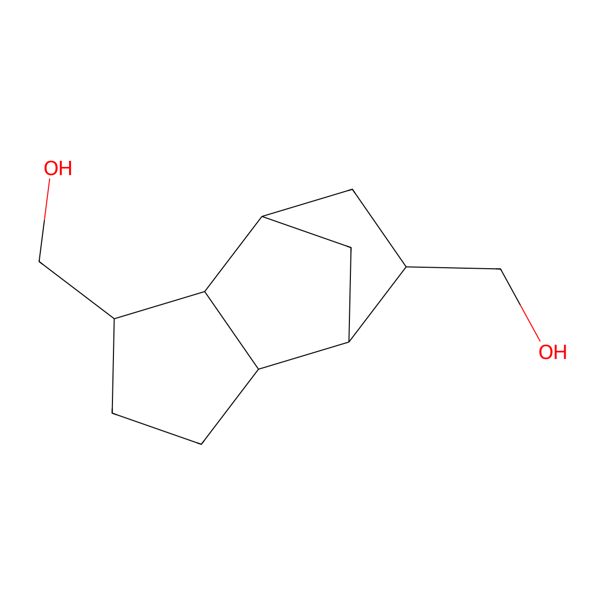 Tricyclodecanedimethanol molecular structure, CAS 26160-83-8