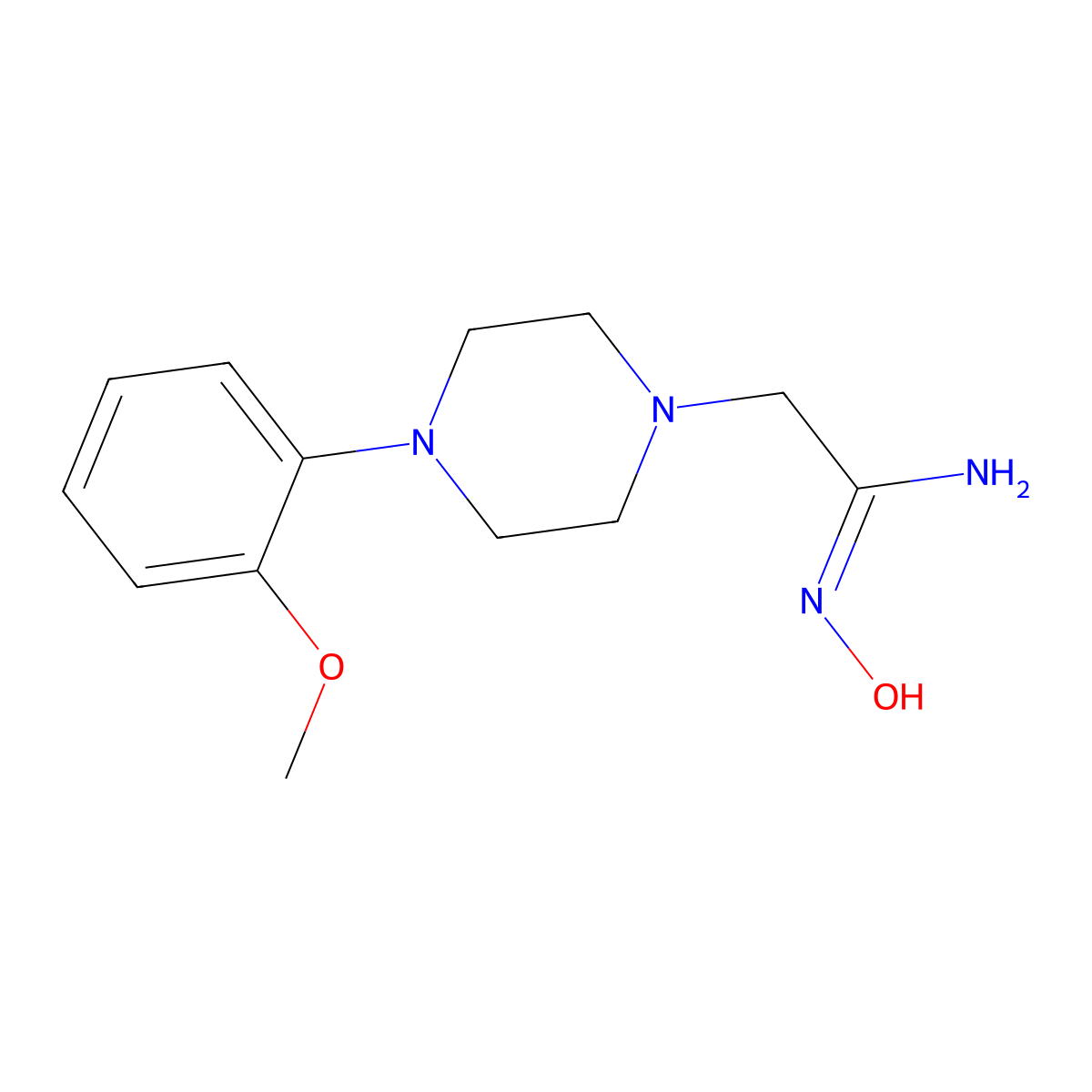 N-Hydroxy-2-[4-(2-methoxyphenyl)piperazin-1-YL]ethanimidamide molecular structure, CAS 261623-50-1