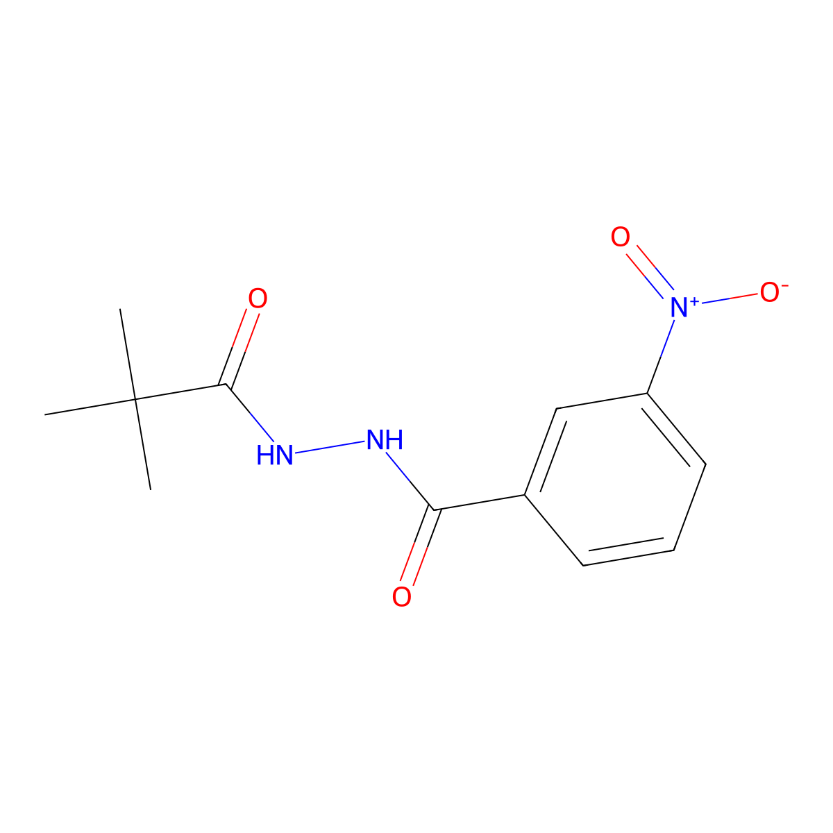 N'-(2,2-dimethylpropanoyl)-3-nitrobenzohydrazide molecular structure, CAS 261623-52-3
