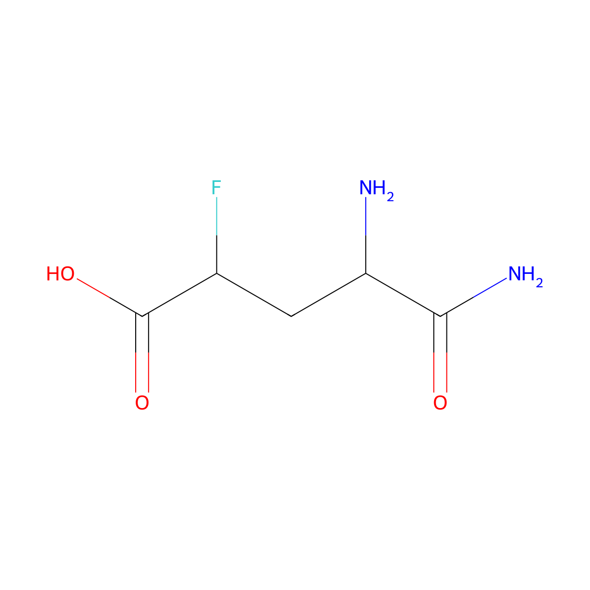 4,5-Diamino-2-fluoro-5-oxopentanoic acid molecular structure, CAS 261623-80-7