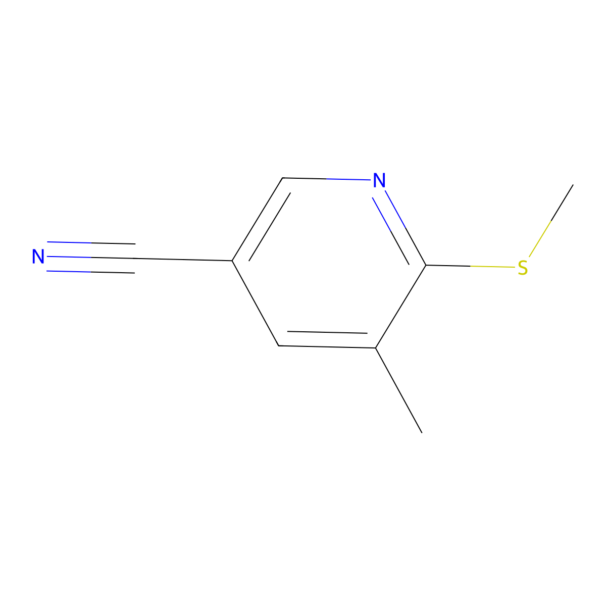 5-Methyl-6-(methylthio)nicotinonitrile molecular structure, CAS 261625-49-4