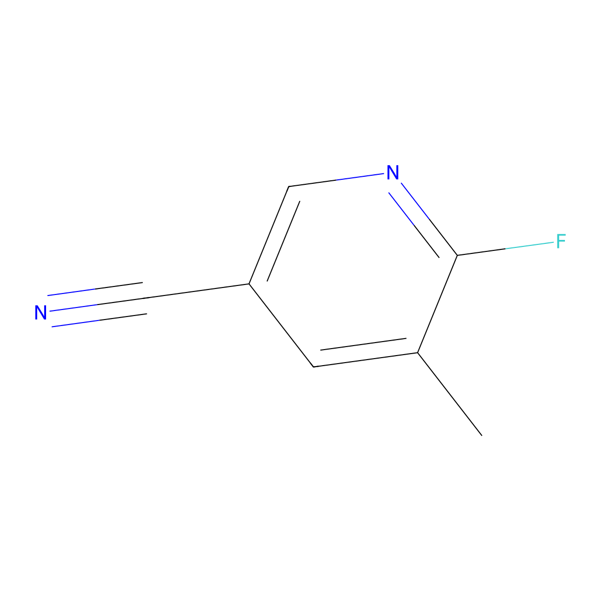5-Cyano-2-fluoro-3-picoline molecular structure, CAS 261625-67-6