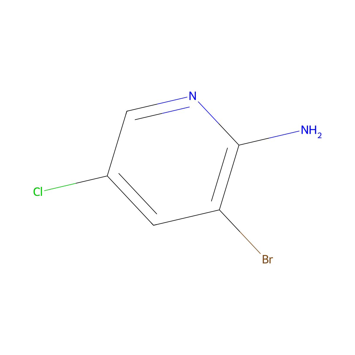 3-Bromo-5-chloropyridin-2-amine molecular structure, CAS 26163-03-1