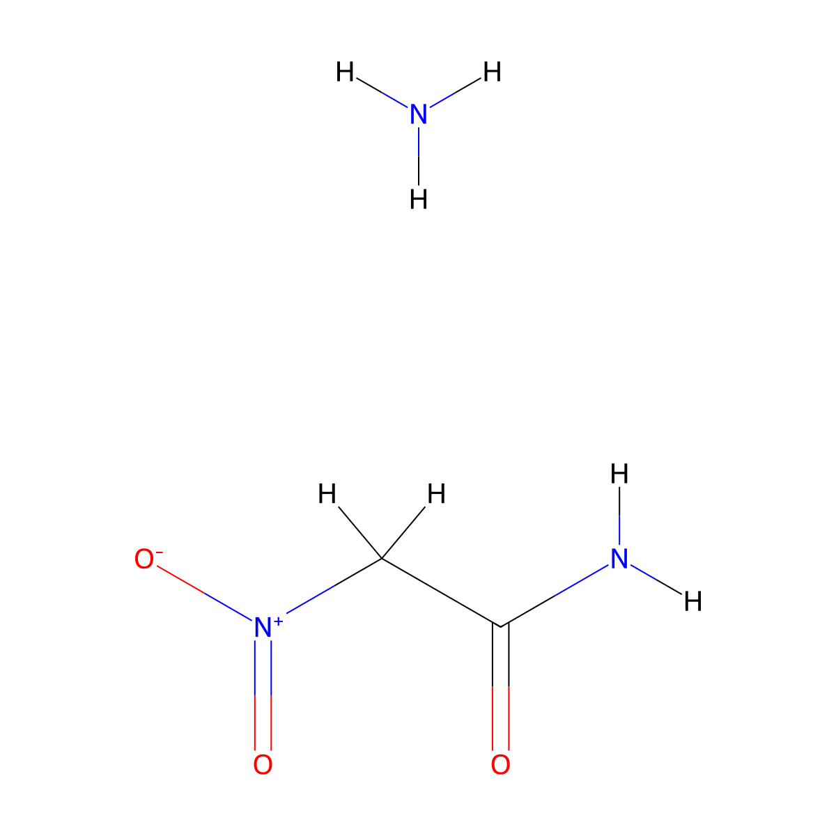 2-Nitroacetamide ammoniate molecular structure, CAS 26163-29-1
